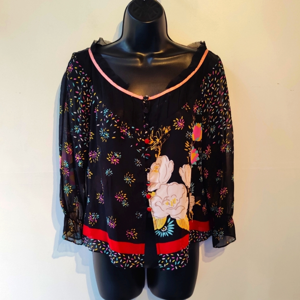 Twinkle By Wenlan Silk Chiffon Blouse 10
